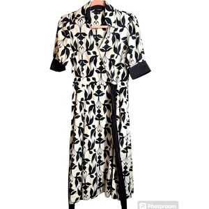 Zara silk cotton floral maxi dress, Large, with wrap around belt. Feminine Chic